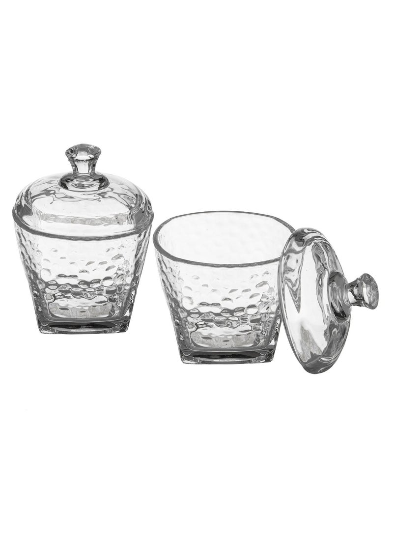 Green Apple Set of 2 multi-purpose clear glass sugar bowls - Image 3